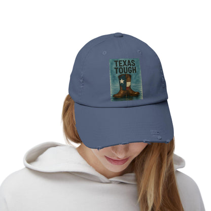 Distressed Texas Cowboy Boots Cap: Unisex Baseball Hat, Texas Flood Support