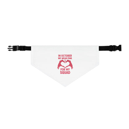 Breast Cancer Awareness Pet Bandana: Stylish Polyester Dog Collar