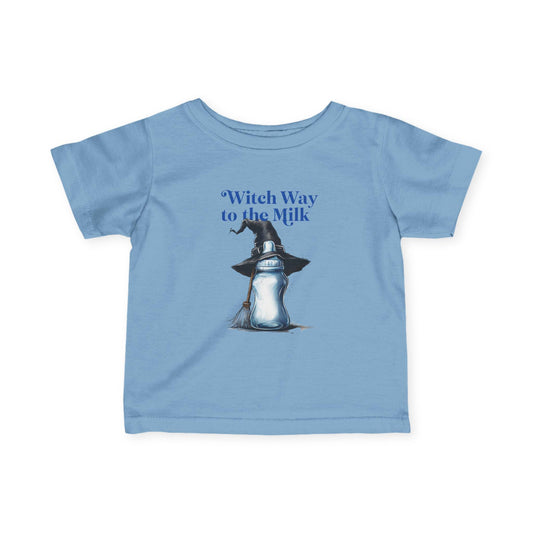 Adorable Infant Jersey Tee - "Witch Way to the Milk" - Perfect for Halloween, Baby Showers, Toddler Tees, Unique Gifts, Cute Outfits