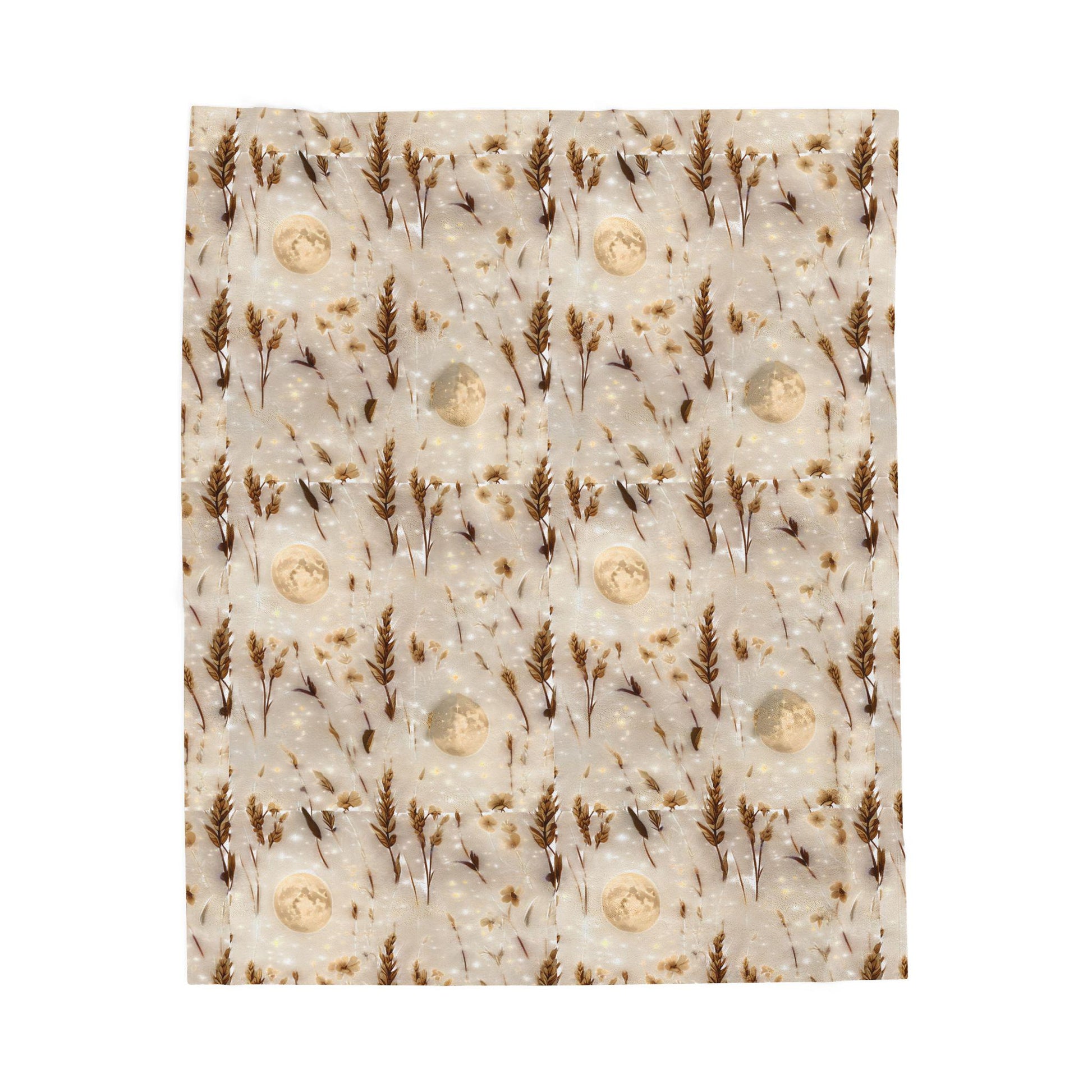Velveteen Plush Blanket: Harvest Moon Throw, Cozy Home Decor