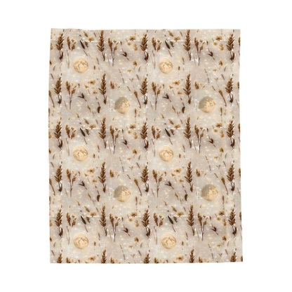 Velveteen Plush Blanket: Harvest Moon Throw, Cozy Home Decor