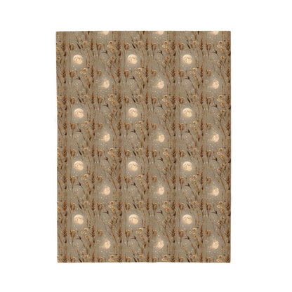 Velveteen Plush Blanket: Bohemian Cozy Throw, Harvest Moon Design