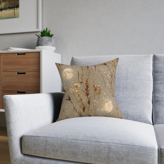 Celestial Floral Pillow: Boho Home Decor Accent