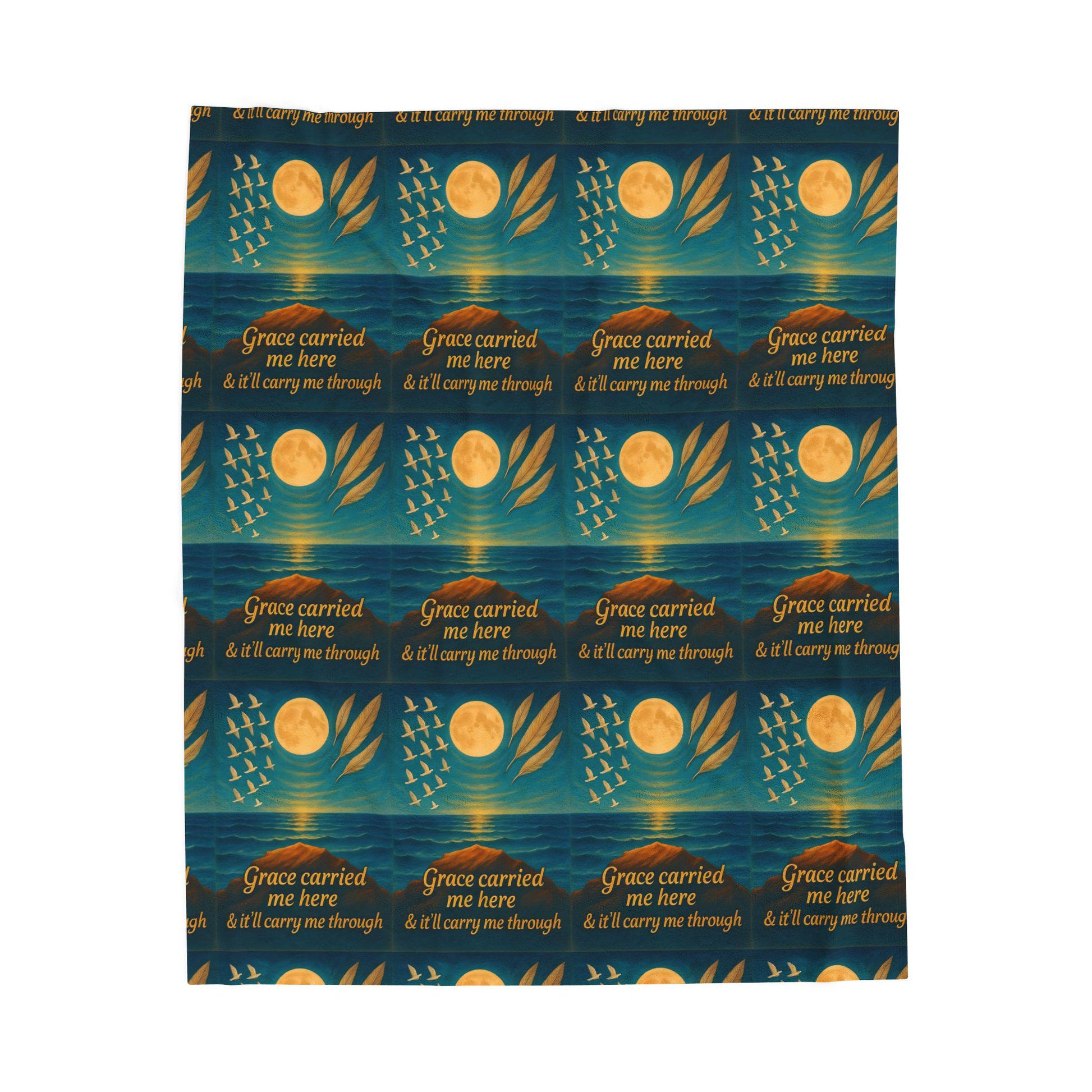 Inspirational Velveteen Plush Blanket: Grace Theme, Motivational Decor