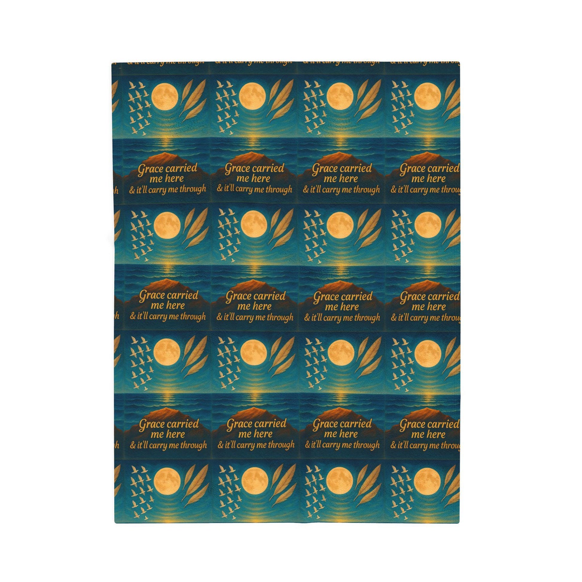 Inspirational Velveteen Plush Blanket: Grace Theme, Motivational Decor