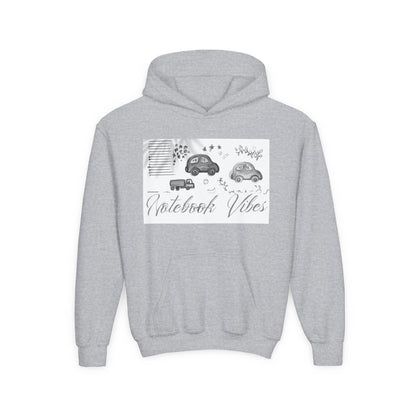 Notebook Vibes Youth Hoodie, Cool Car Design Sweatshirt, Gift for Teen Boys Girls, Casual Wear, Birthday Present, Art Lover Apparel
