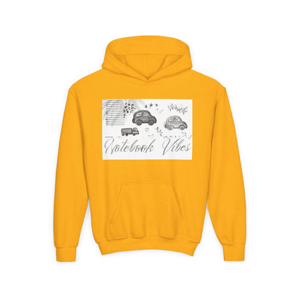 Notebook Vibes Youth Hoodie, Cool Car Design Sweatshirt, Gift for Teen Boys Girls, Casual Wear, Birthday Present, Art Lover Apparel