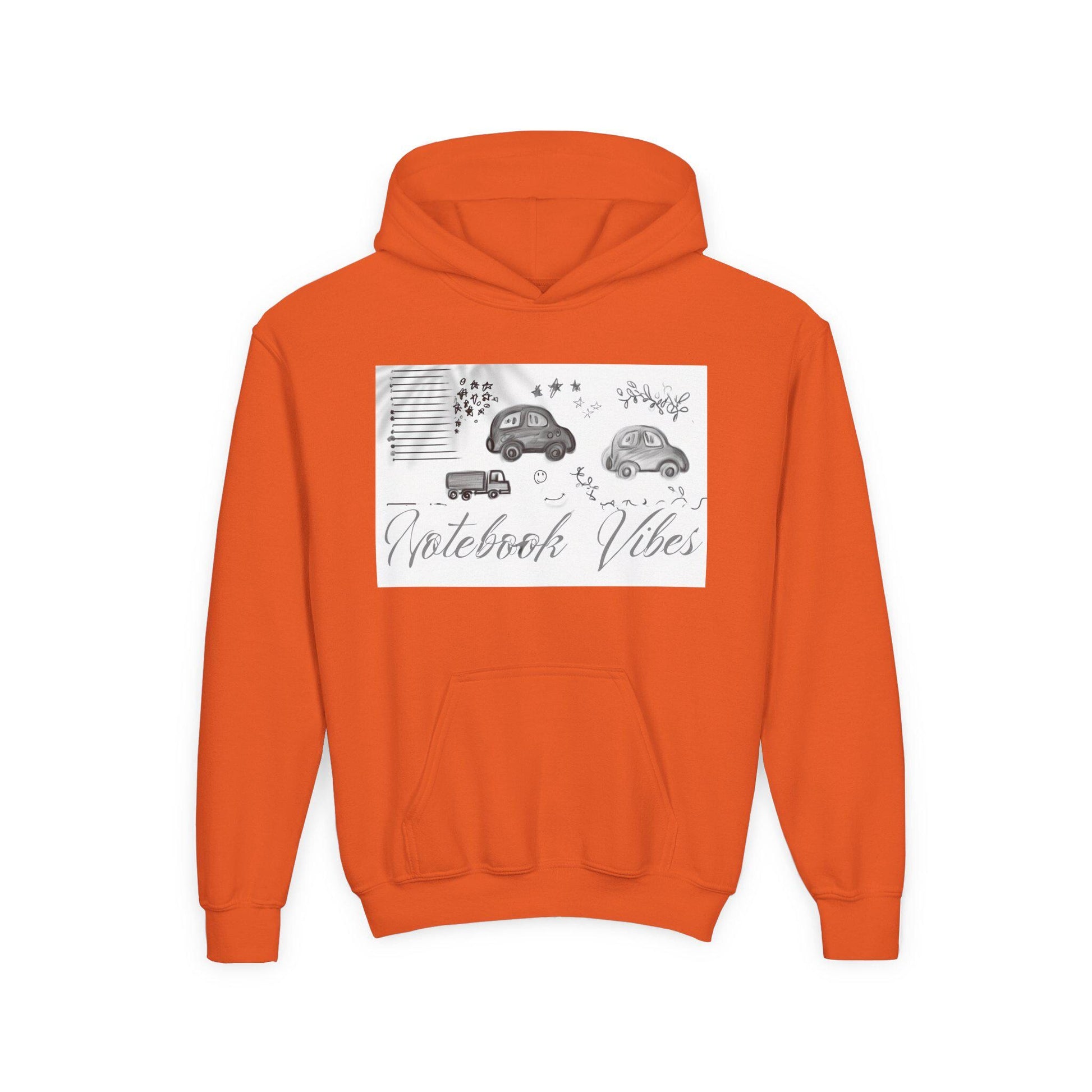 Notebook Vibes Youth Hoodie, Cool Car Design Sweatshirt, Gift for Teen Boys Girls, Casual Wear, Birthday Present, Art Lover Apparel