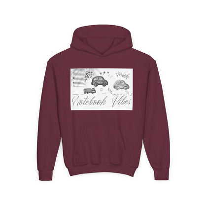 Notebook Vibes Youth Hoodie, Cool Car Design Sweatshirt, Gift for Teen Boys Girls, Casual Wear, Birthday Present, Art Lover Apparel