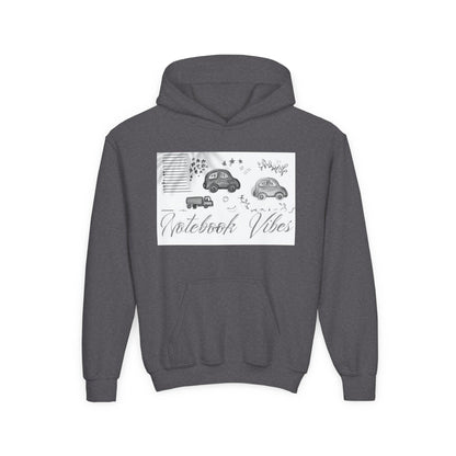 Notebook Vibes Youth Hoodie, Cool Car Design Sweatshirt, Gift for Teen Boys Girls, Casual Wear, Birthday Present, Art Lover Apparel