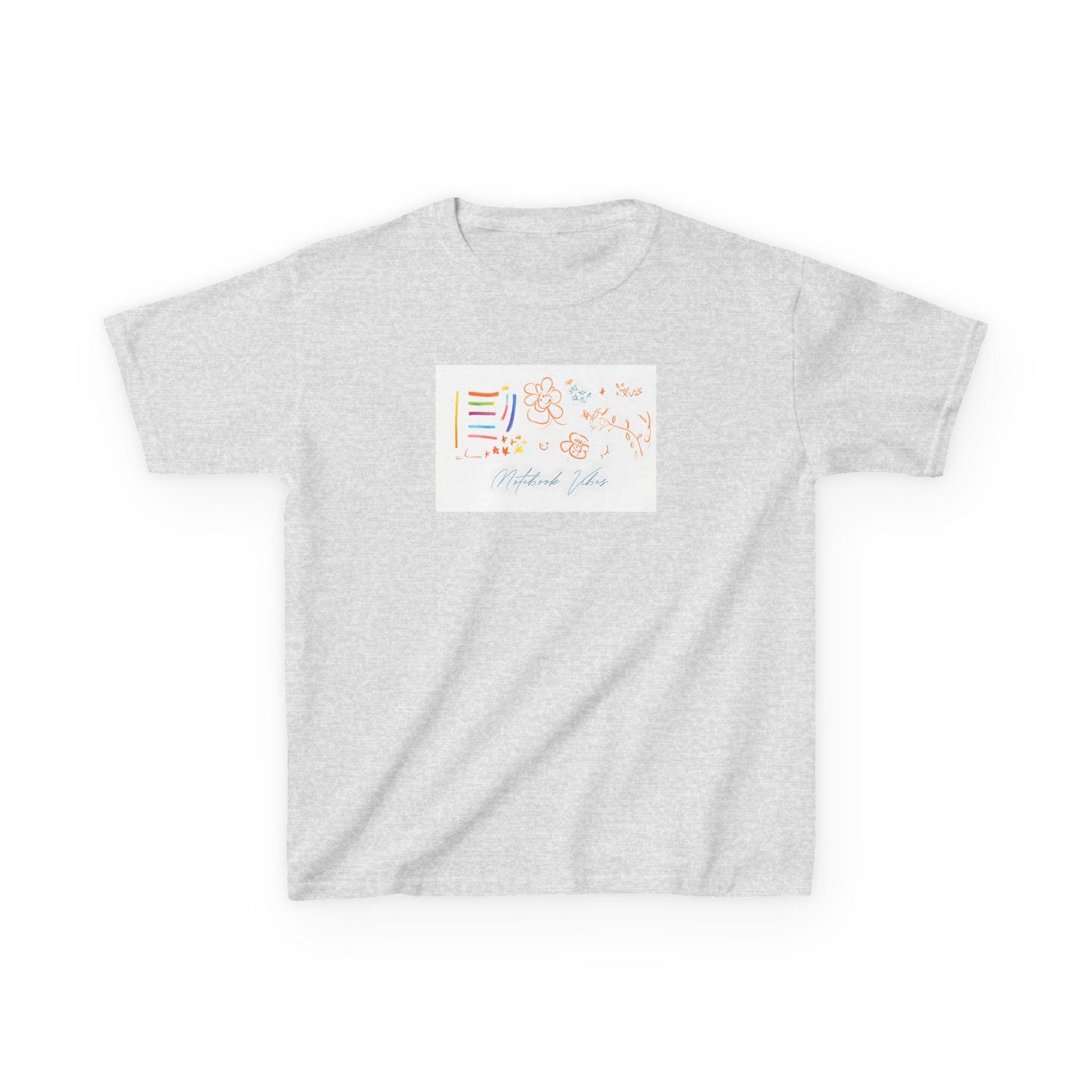 Kids Heavy Cotton Tee: Fun Notebook Graphic Unisex Shirt