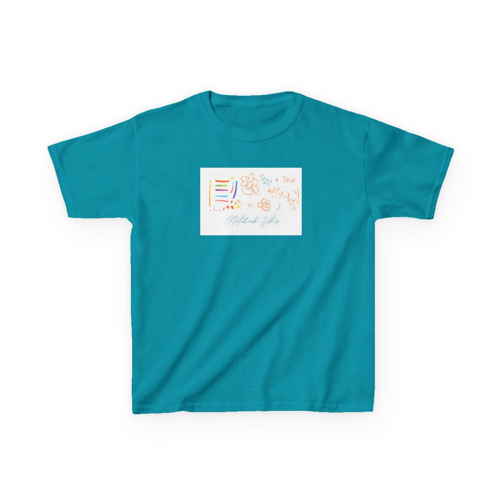 Kids Heavy Cotton Tee: Fun Notebook Graphic Unisex Shirt