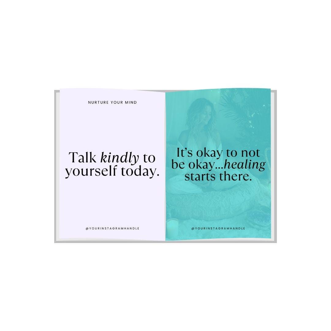 100 Editable Mental Health Quote Templates | Canva Instagram Posts | Self-Care & Wellness Bundle, Digital Download