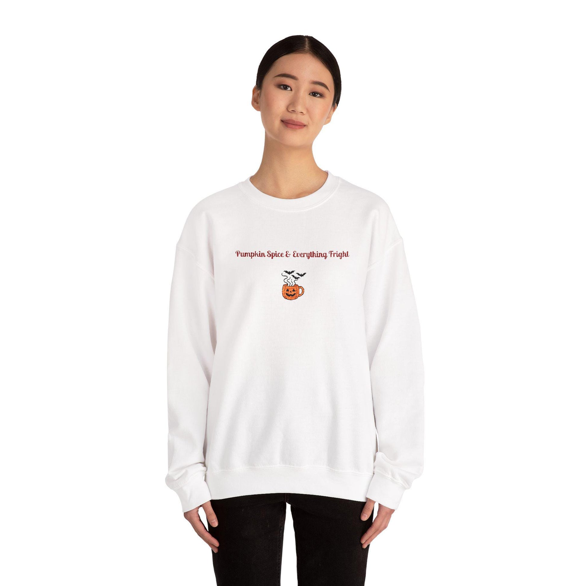 Embroidered Pumpkin Spice Sweatshirt: Cozy Unisex Fall Crewneck