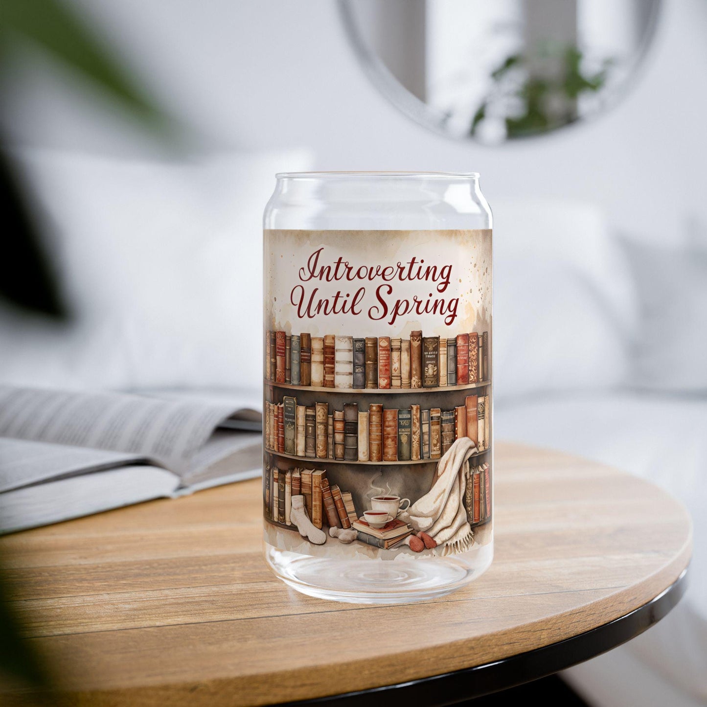 Introverted Sipper Glass: 16oz Jar with Bamboo Lid & Tritan Straw