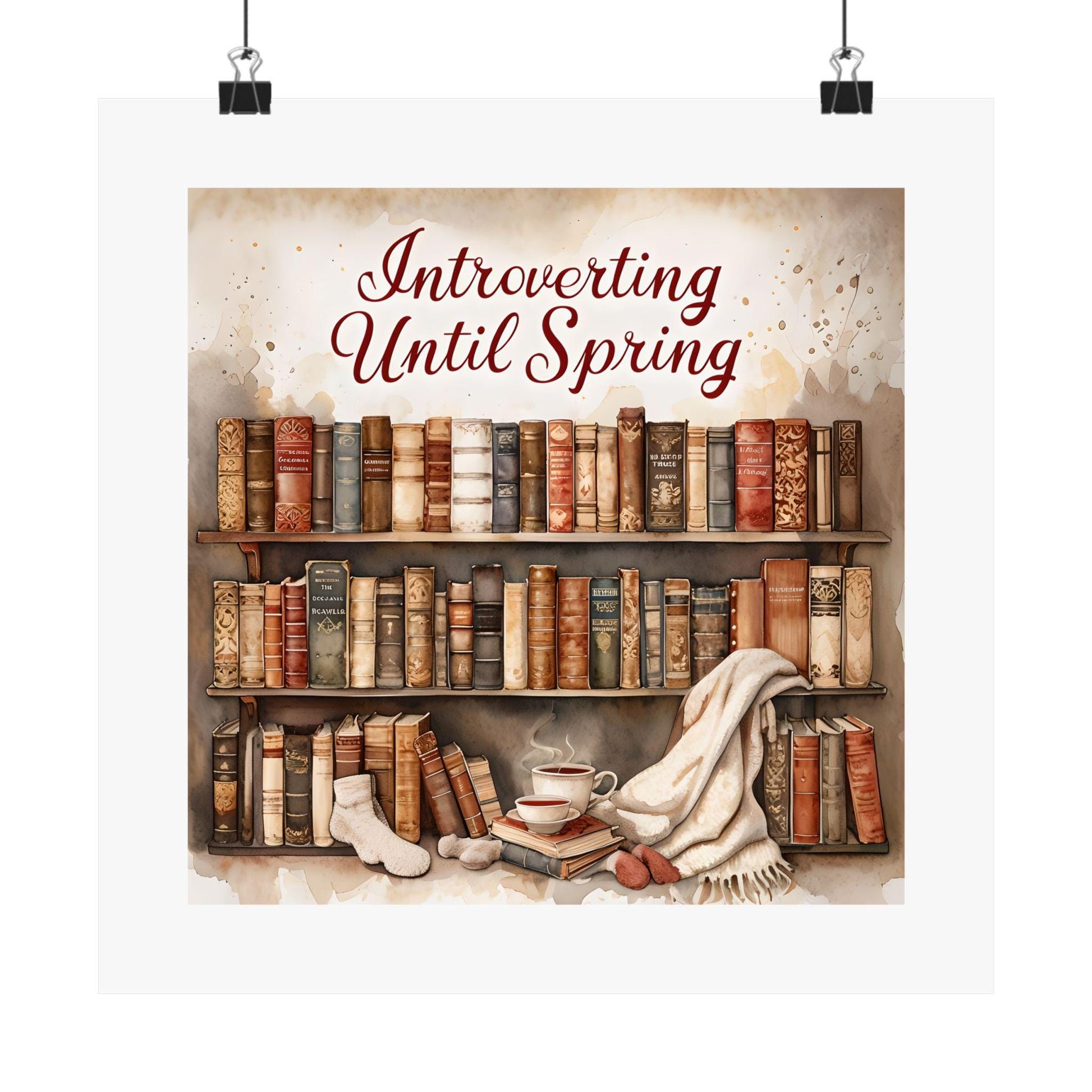 Cozy Book Lover Poster: Vintage Reading Room Decor