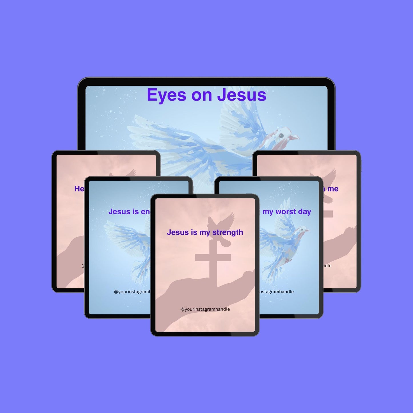 100 Christian Encouragement Quotes: 100 Canva Templates for Social Media (Digital Download)