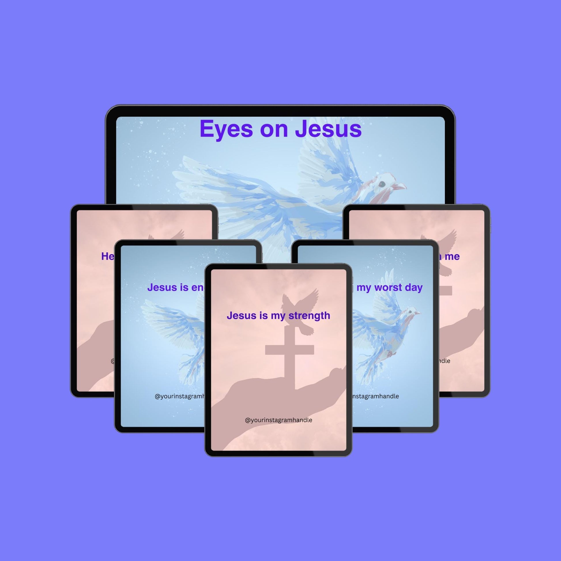 100 Christian Encouragement Quotes: 100 Canva Templates for Social Media (Digital Download)