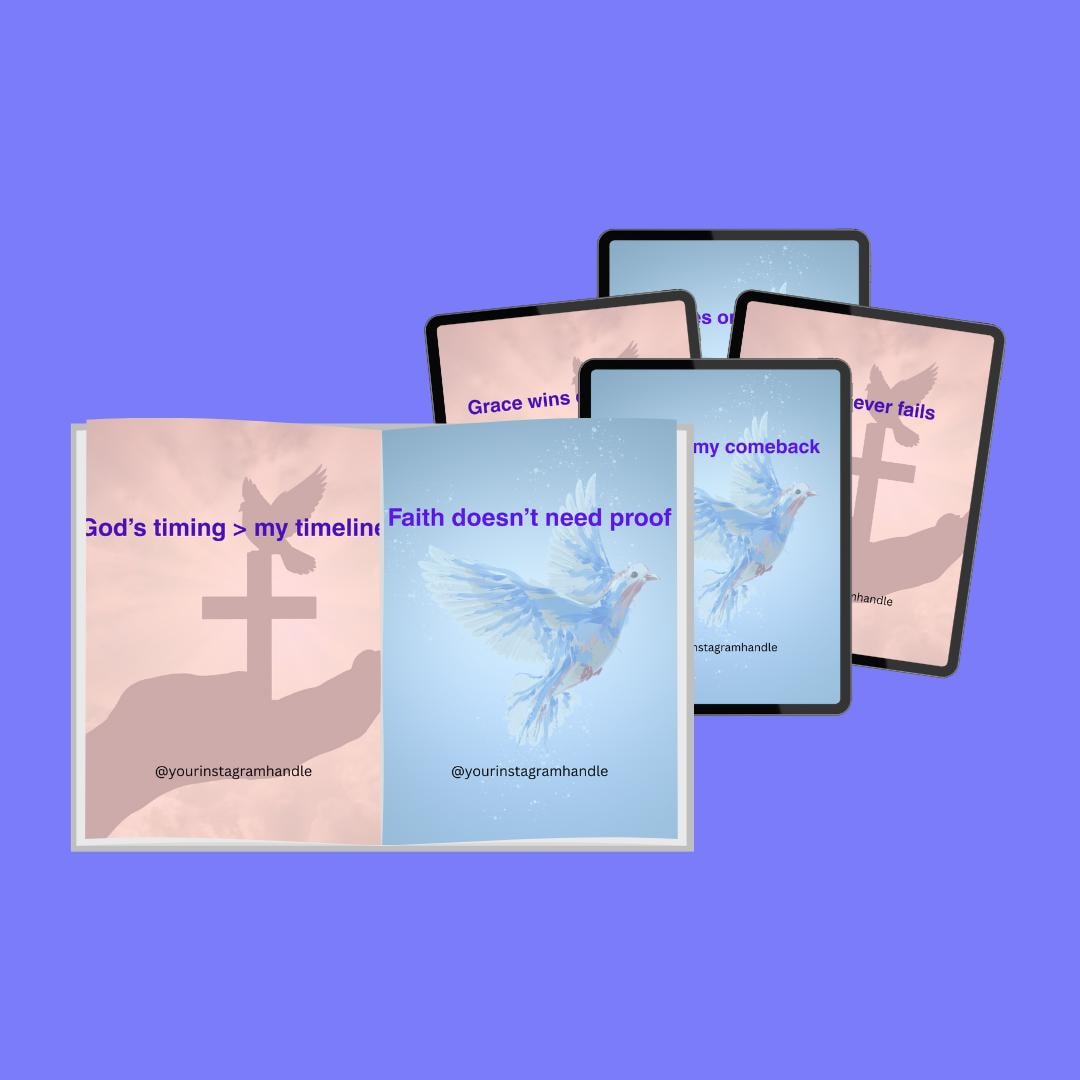 100 Christian Encouragement Quotes: 100 Canva Templates for Social Media (Digital Download)