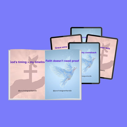 100 Christian Encouragement Quotes: 100 Canva Templates for Social Media (Digital Download)