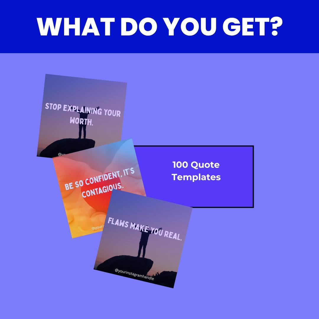 100 Self-Love & Confidence Canva Templates | Empowering Quote Bundle Editable
