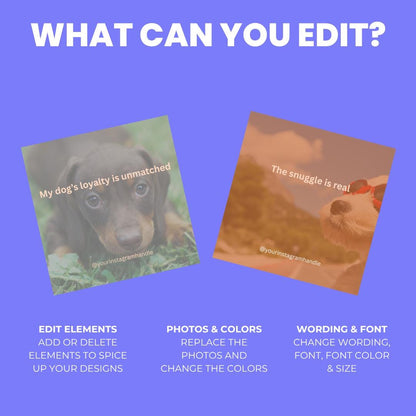 Dog Lover Quote Templates: Canva Editable Social Media Bundle (Digital Download)