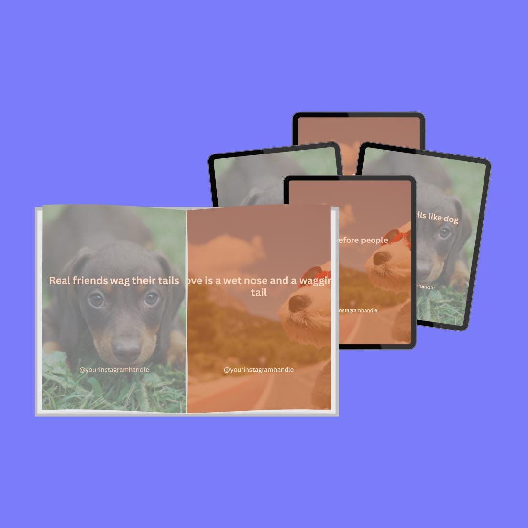 Dog Lover Quote Templates: Canva Editable Social Media Bundle (Digital Download)