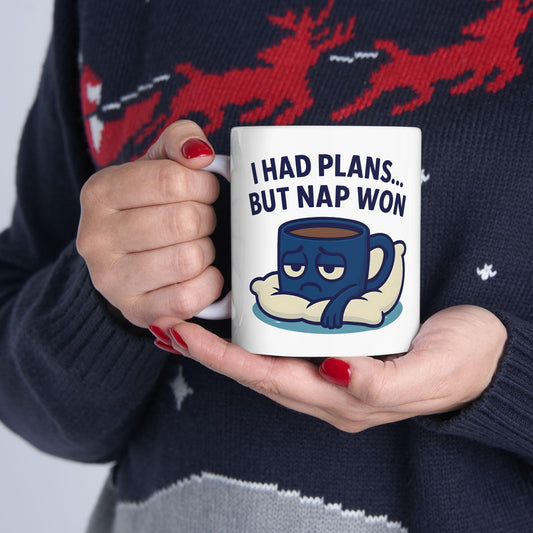 Funny "I Had Plans But Nap Won" Coffee Mug - Gift for Friends