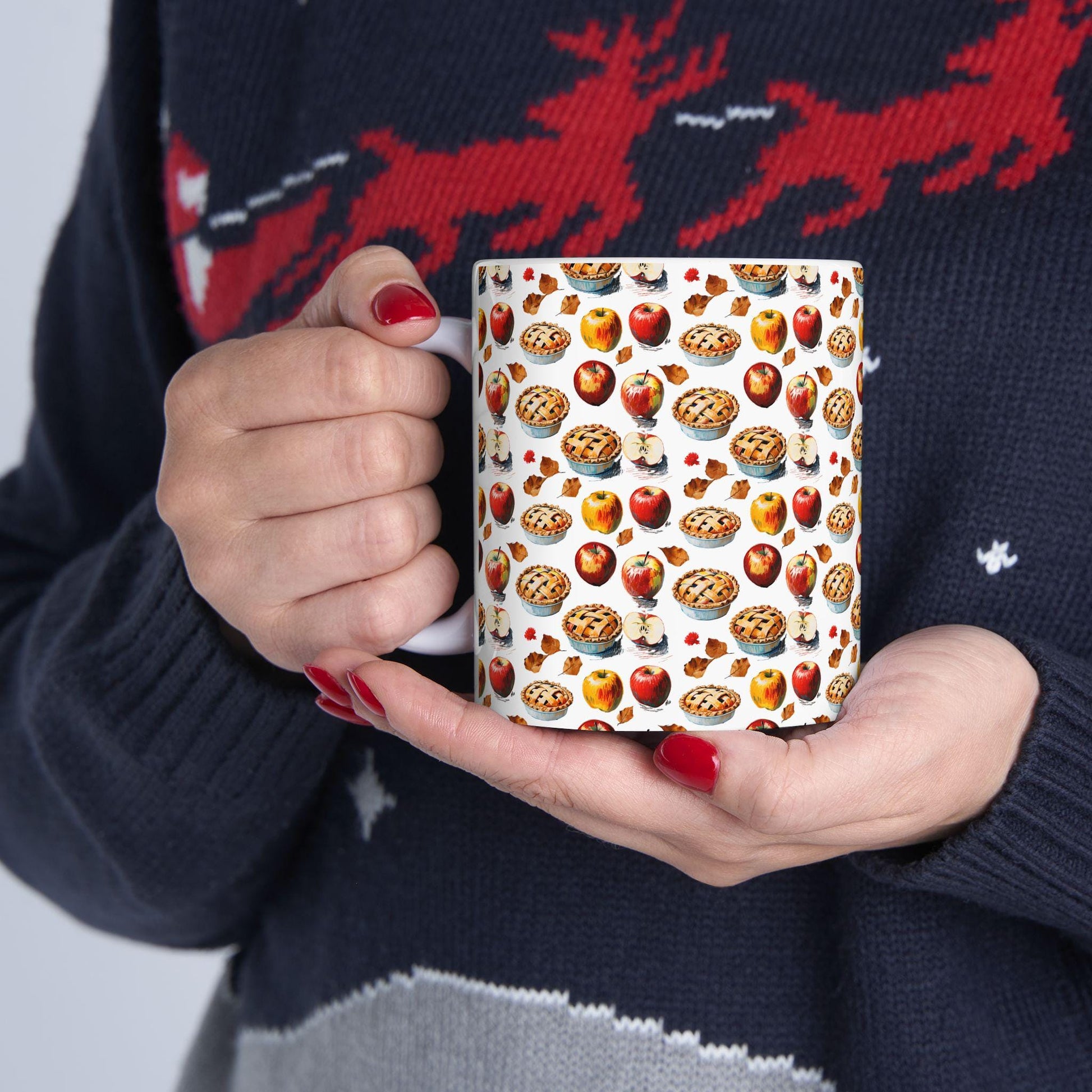 Autumn Pie Ceramic Mug: Cozy Fall Kitchen Decor