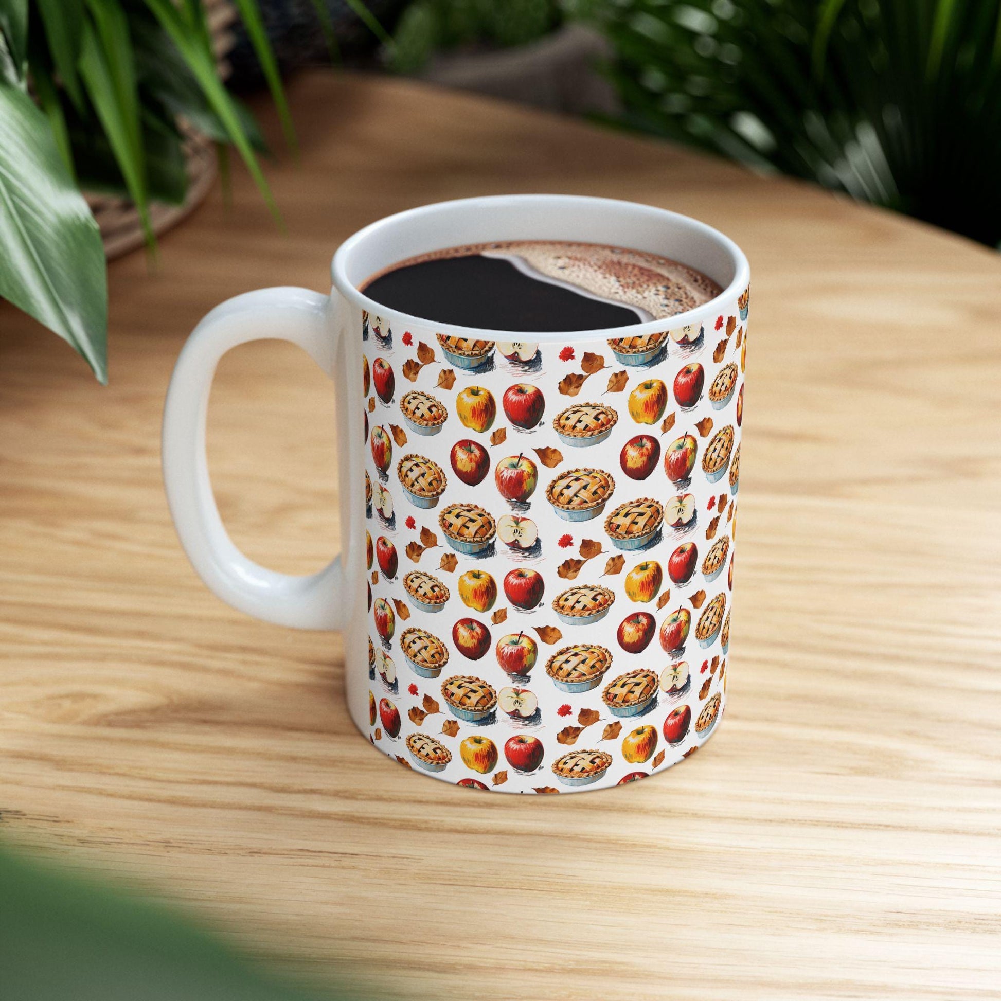 Autumn Pie Ceramic Mug: Cozy Fall Kitchen Decor