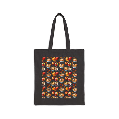 Cute Foodie Cotton Canvas Tote Bag, Apple Pie Tote, Shopping Bag for Food Lovers, Grocery Tote, Eco-Friendly Bag, Gift for Chefs & Cooks