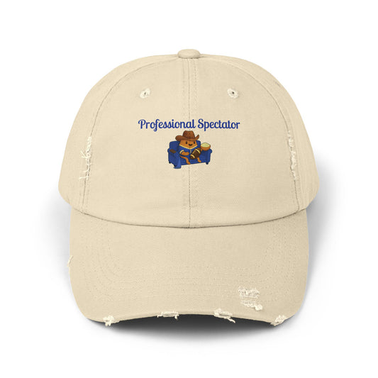Distressed Cotton Twill Baseball Cap: Football Fan Game Day Hat