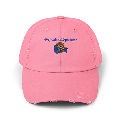 Distressed Cotton Twill Baseball Cap: Football Fan Game Day Hat