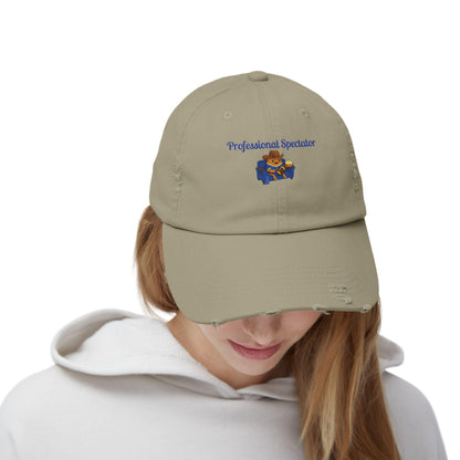 Distressed Cotton Twill Baseball Cap: Football Fan Game Day Hat