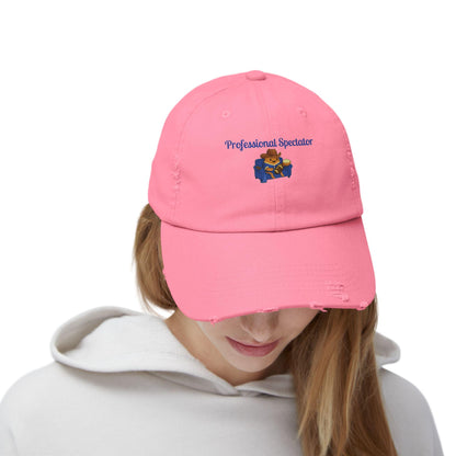 Distressed Cotton Twill Baseball Cap: Football Fan Game Day Hat