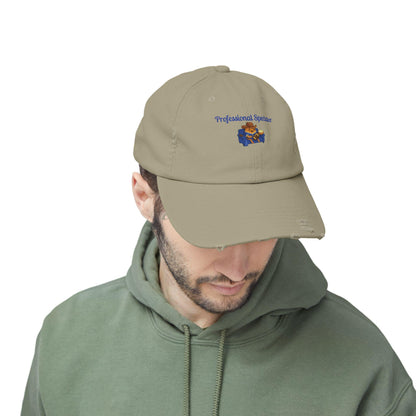Distressed Cotton Twill Baseball Cap: Football Fan Game Day Hat