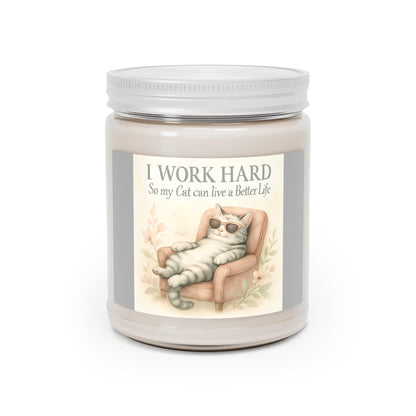 Scented Soy Candle for Cat Lovers: Home Decor Relaxation Gift