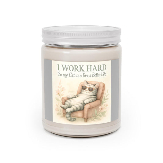 Scented Soy Candle for Cat Lovers: Home Decor Relaxation Gift