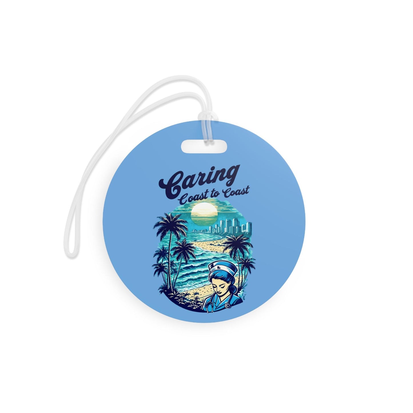 Tropical Luggage Tag: Travel Nurse, Summer Vacation Accessory