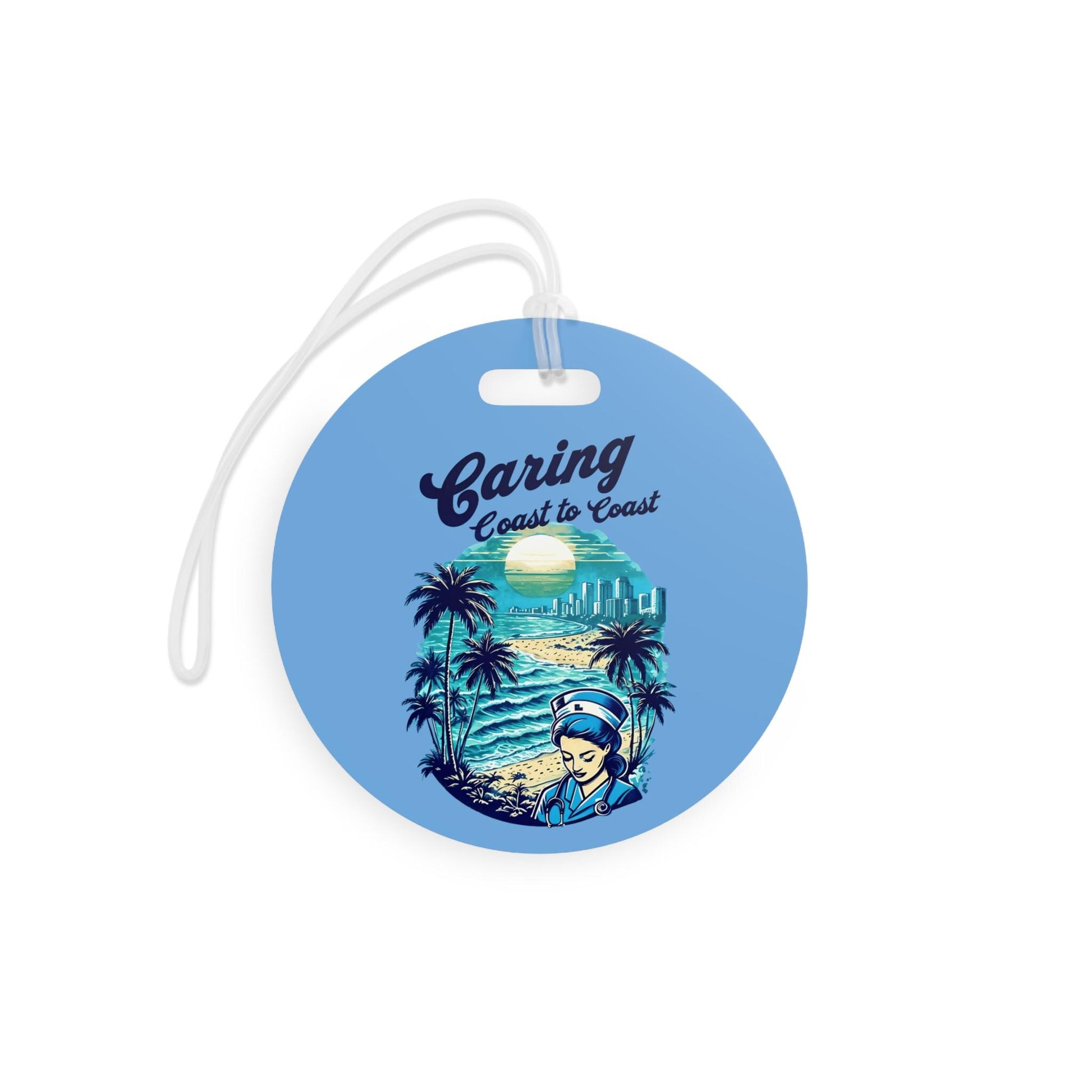 Tropical Luggage Tag: Travel Nurse, Summer Vacation Accessory