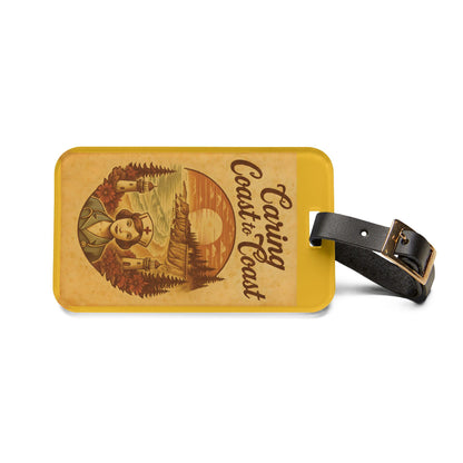 Vintage Travel Nurse Luggage Tag: Oregon Theme, Acrylic with Leather Strap