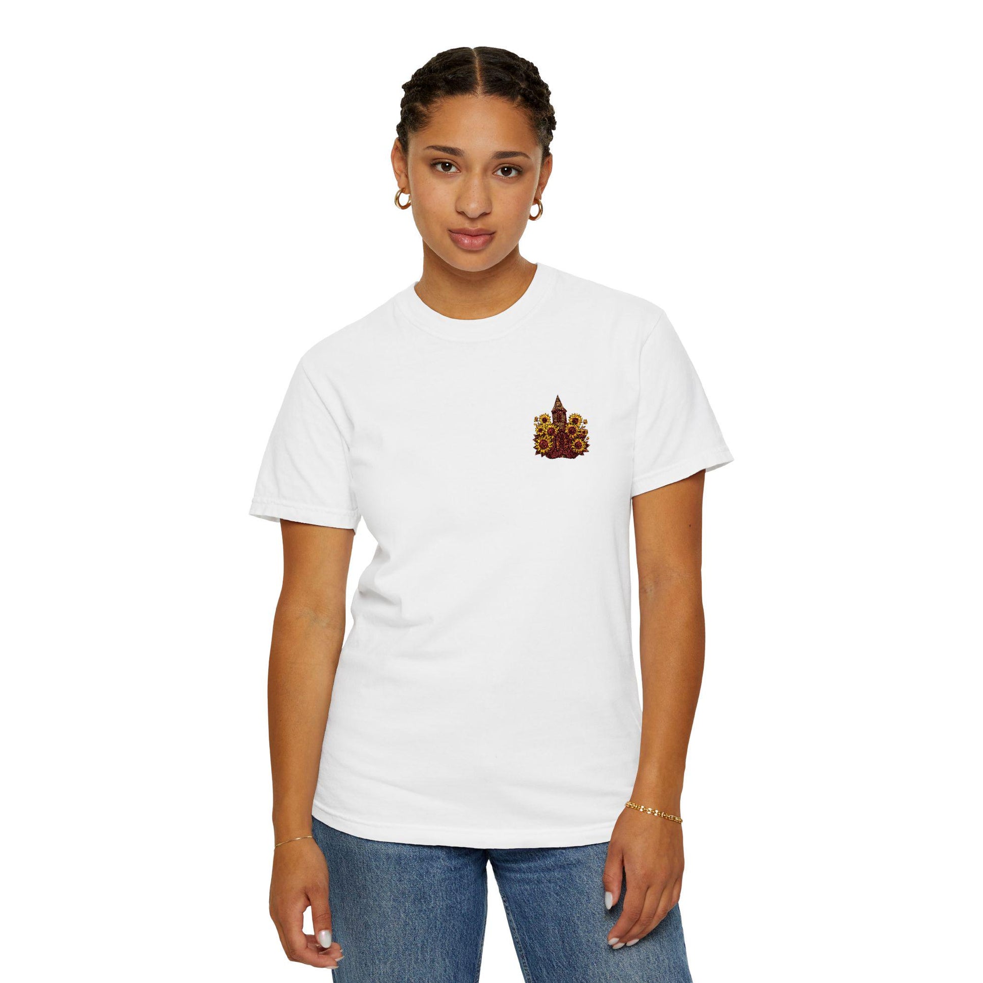 Embroidered Sunflower Texas T-Shirt: God is Good Southern Style