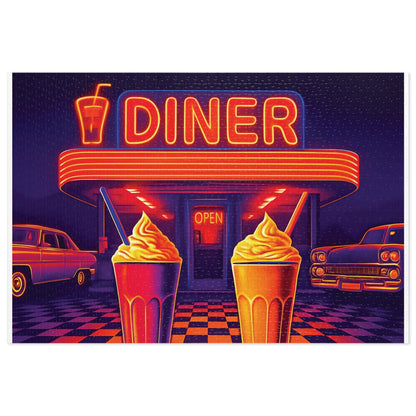 Retro Diner Jigsaw Puzzle with Tin: Nostalgic Family Game