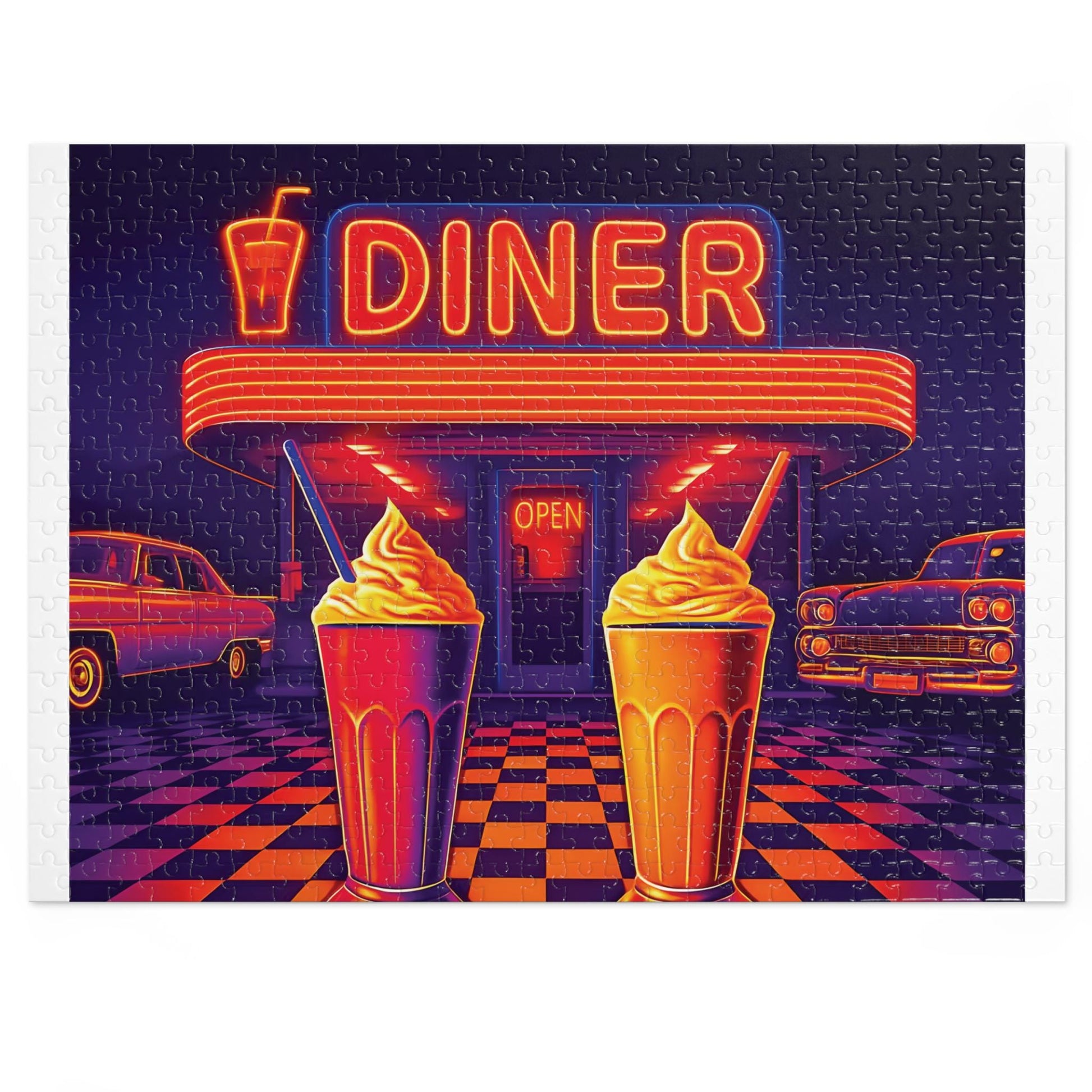 Retro Diner Jigsaw Puzzle with Tin: Nostalgic Family Game