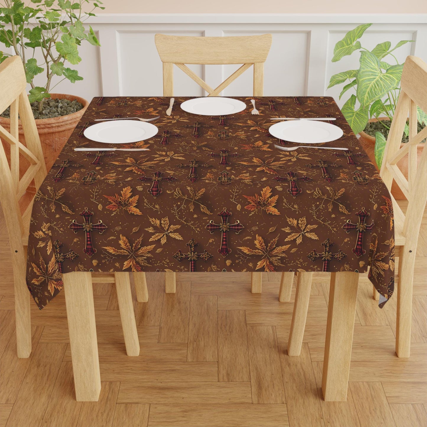 Autumn Leaves Tablecloth: Fall Harvest Dining Decor