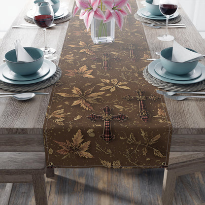Rustic Floral Table Runner: Vintage Style Autumn Decor