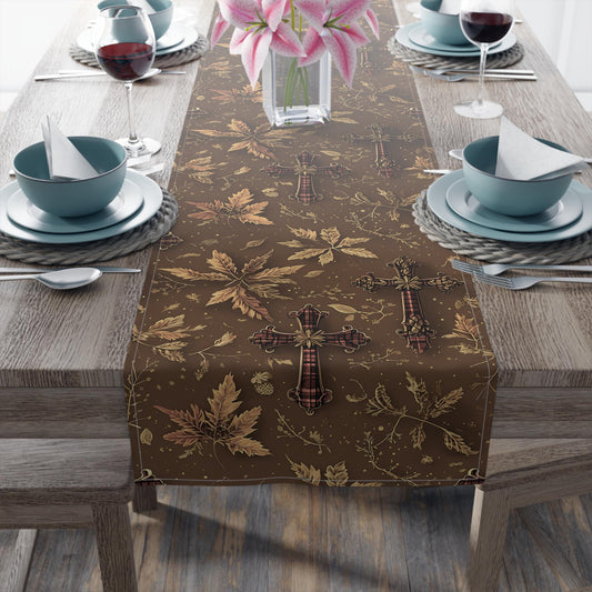 Rustic Floral Table Runner: Vintage Style Autumn Decor