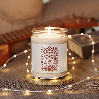 Scented Soy Candle: Home is Where the Paw Is - Pet Lover Gift