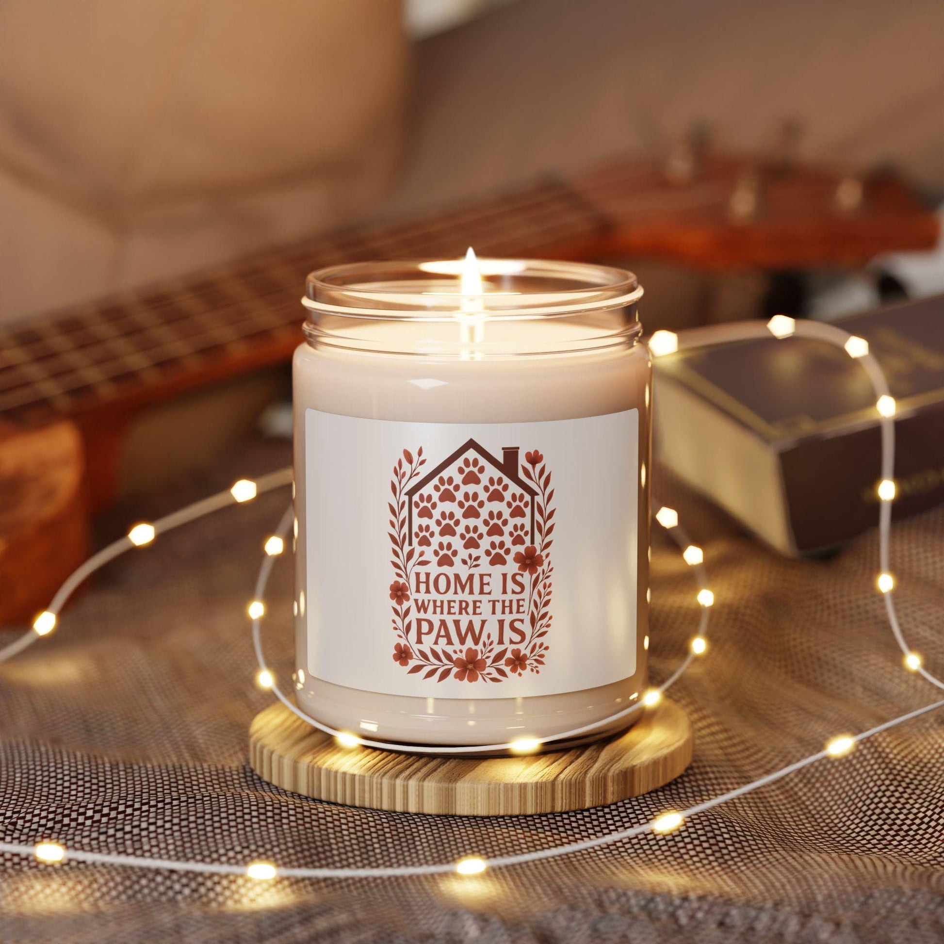 Scented Soy Candle: Home is Where the Paw Is - Pet Lover Gift
