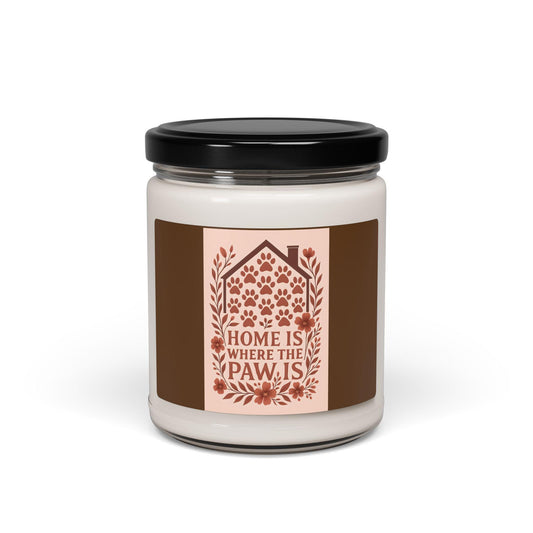 Scented Soy Candle: Home is Where the Paw Is - Pet Lover Gift